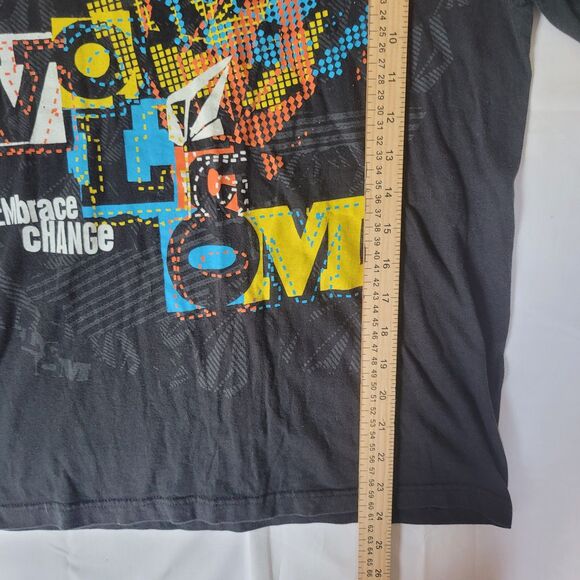 Volcom Embrace Change T-Shirt L Black Multicolor Graphic Logo Surf Skate Tee - Picture 6 of 8